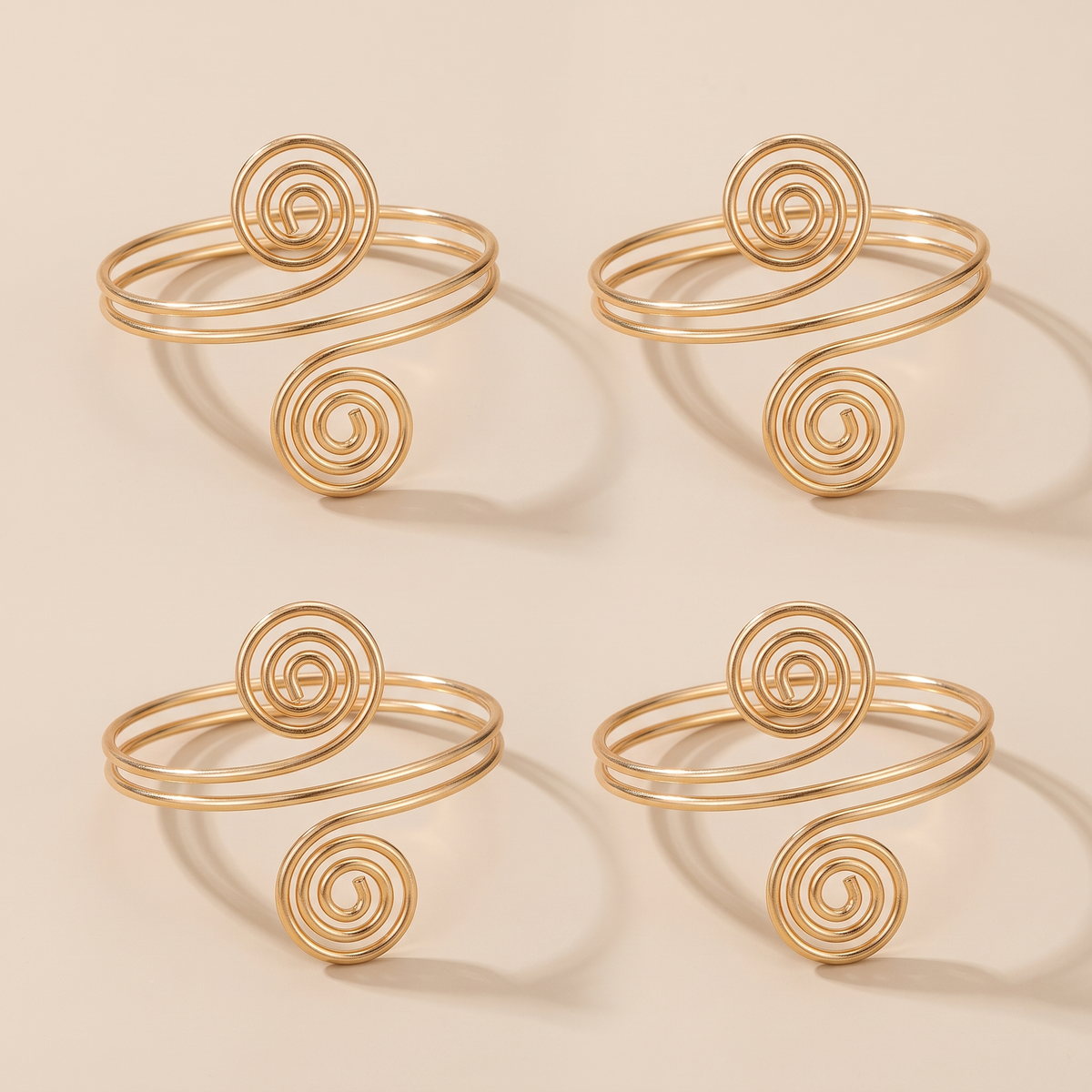 4PCS Minimalist Arm Cuff Bracelet set, studio product photo