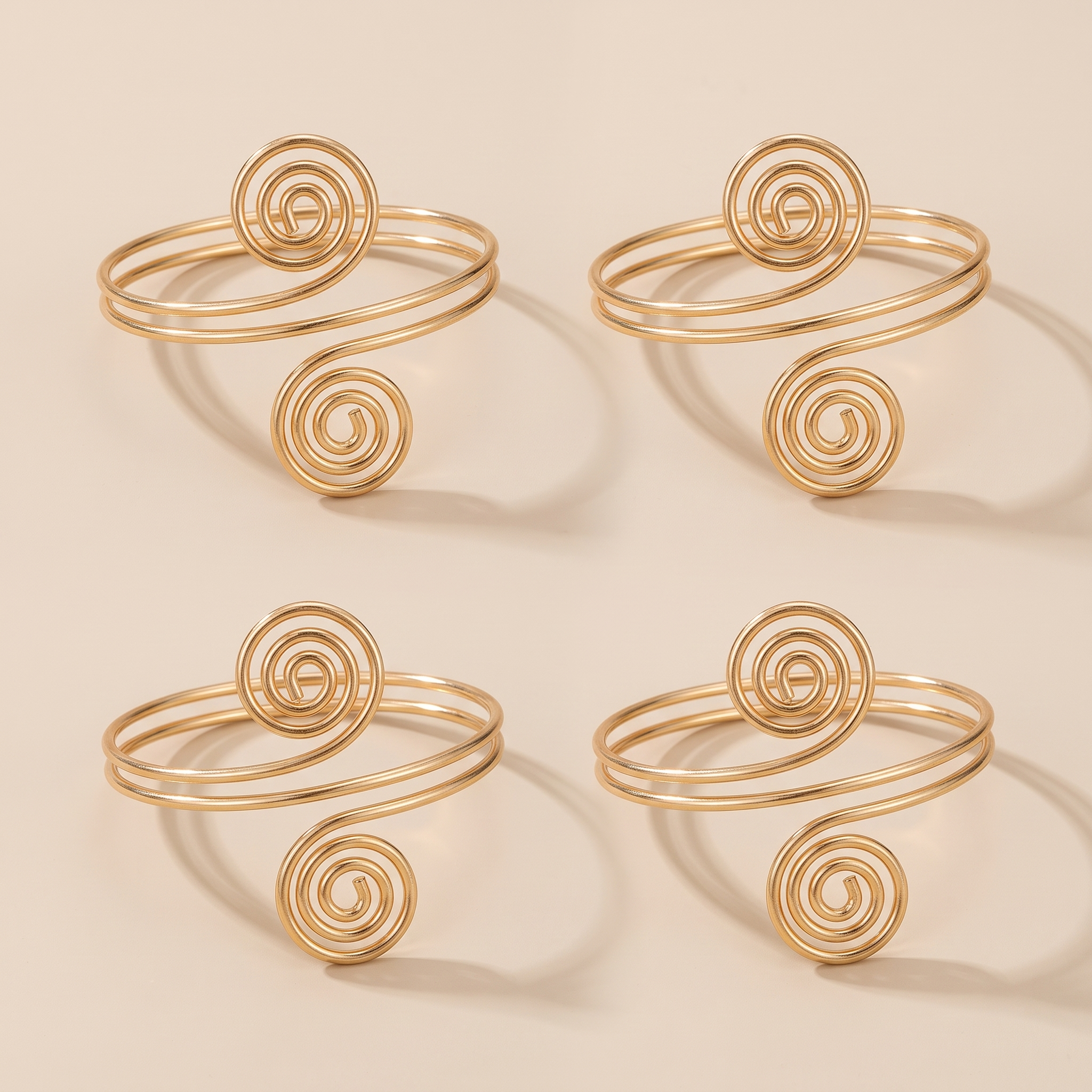4PCS Minimalist Arm Cuff Bracelet set, studio product photo