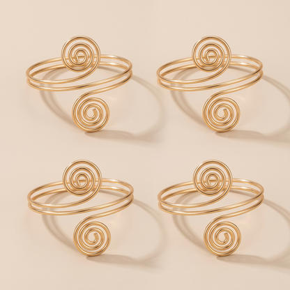 4PCS Minimalist Arm Cuff Bracelet set, studio product photo
