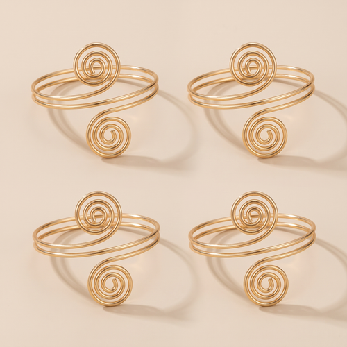 4PCS Minimalist Arm Cuff Bracelet set, studio product photo