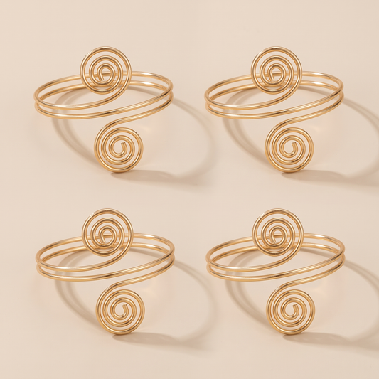 4PCS Minimalist Arm Cuff Bracelet set, studio product photo