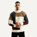 Tom Hollinger |  Herren Strickpullover Im Patchwork Design Mit Rundhalsausschnitt