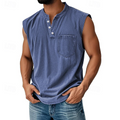 Tom Hollinger | Herren Henley Tanktop Ärmellos Im Vintage Stil