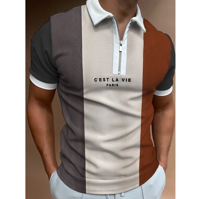 Tom Hollinger |  Herren Poloshirt Mit Reissverschluss Und Printdetails