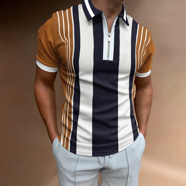 Tom Hollinger |  Herren Poloshirt Mit Reissverschluss Und Printdetails