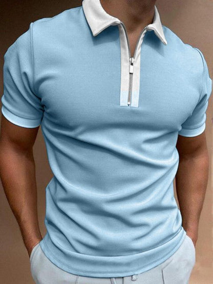 Tom Hollinger |  Herren Poloshirt Mit Reissverschluss Und Printdetails