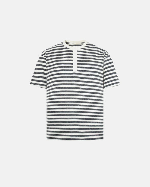 Tom Hollinger | Herren Henley T Shirt Mit Streifen In Relaxed Fit
