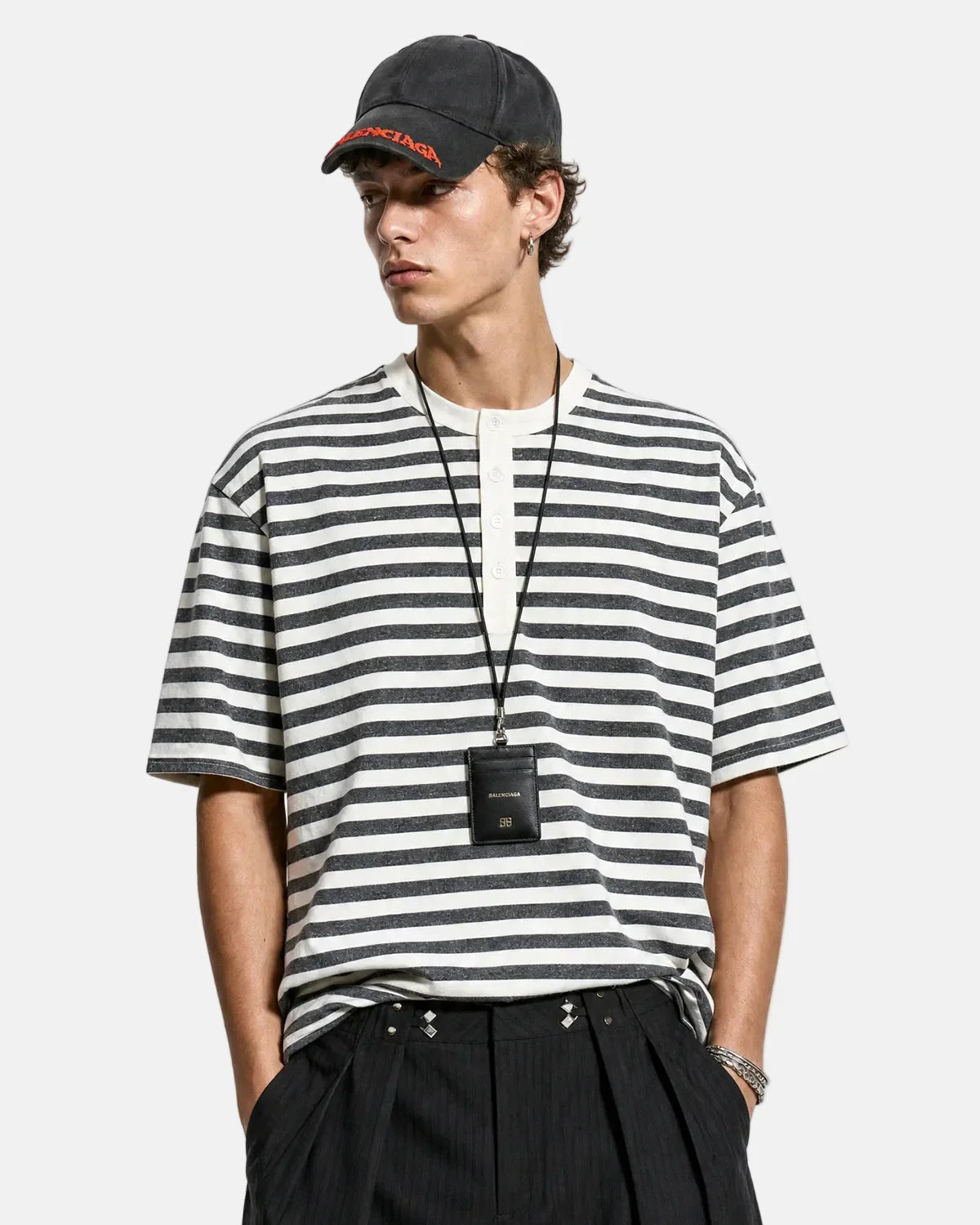 Tom Hollinger | Herren Henley T Shirt Mit Streifen In Relaxed Fit