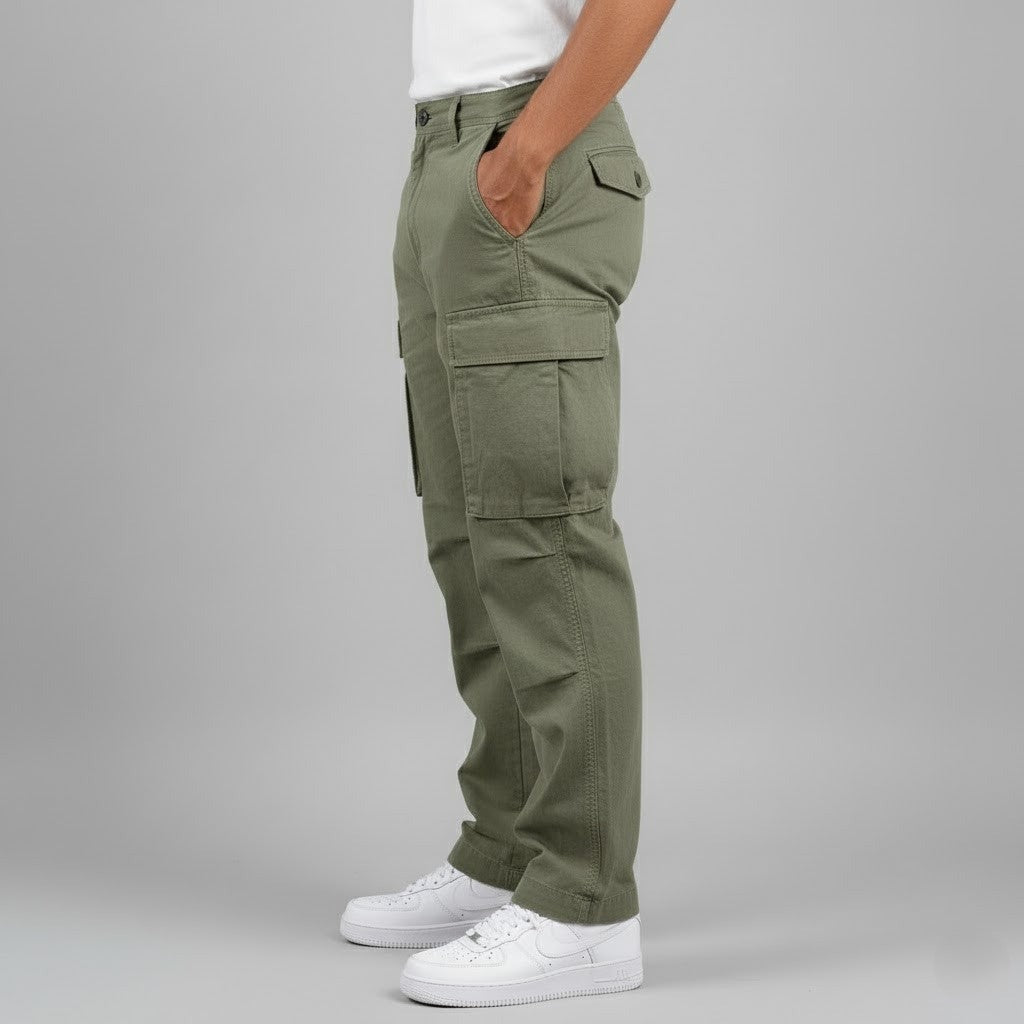 Herren Cargo Hose Mit Schmal Zulaufendem Bein