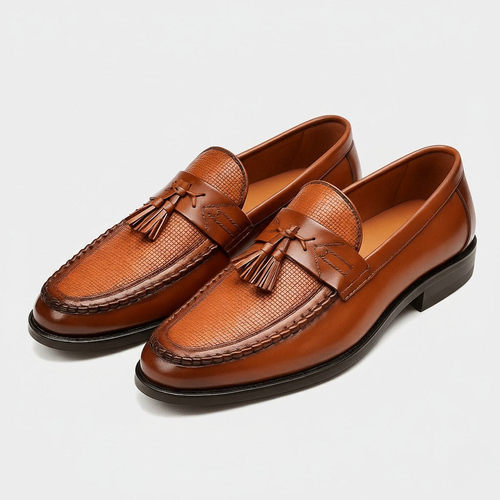 Herren Loafer Mit Quaste Und Runder Kappe