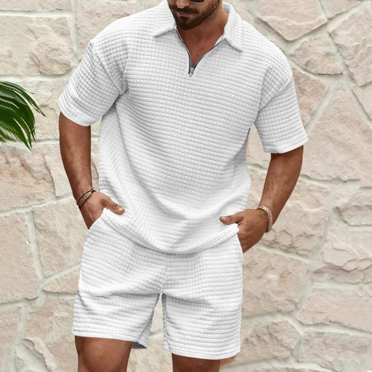 Tom Hollinger | Herren Sommer Set In Waffelstrick Mit Relaxed Fit